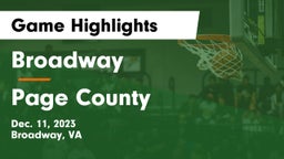 Broadway  vs Page County  Game Highlights - Dec. 11, 2023