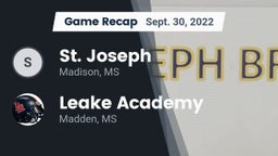 Recap: St. Joseph vs. Leake Academy  2022