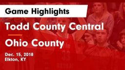 Todd County Central  vs Ohio County  Game Highlights - Dec. 15, 2018