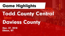 Todd County Central  vs Daviess County  Game Highlights - Dec. 27, 2018