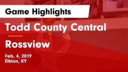 Todd County Central  vs Rossview  Game Highlights - Feb. 4, 2019