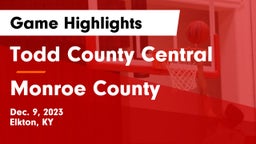Todd County Central  vs Monroe County  Game Highlights - Dec. 9, 2023