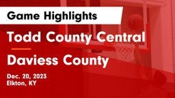 Todd County Central  vs Daviess County  Game Highlights - Dec. 20, 2023