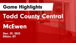 Todd County Central  vs McEwen  Game Highlights - Dec. 29, 2023