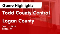 Todd County Central  vs Logan County  Game Highlights - Jan. 12, 2024