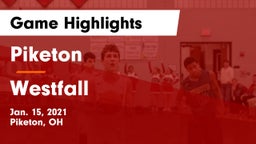 Piketon  vs Westfall  Game Highlights - Jan. 15, 2021