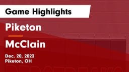 Piketon  vs McClain  Game Highlights - Dec. 20, 2023