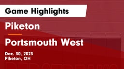 Piketon  vs Portsmouth West  Game Highlights - Dec. 30, 2023
