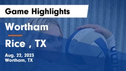 Wortham  vs Rice , TX Game Highlights - Aug. 22, 2023