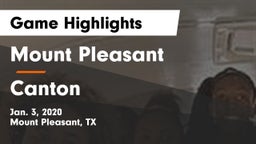 Mount Pleasant  vs Canton  Game Highlights - Jan. 3, 2020
