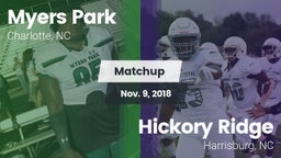 Matchup: Myers Park High vs. Hickory Ridge  2018