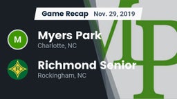 Recap: Myers Park  vs. Richmond Senior  2019