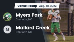Recap: Myers Park  vs. Mallard Creek  2022