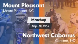 Matchup: Mount Pleasant High vs. Northwest Cabarrus  2016
