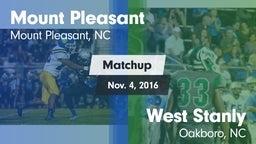 Matchup: Mount Pleasant High vs. West Stanly  2016