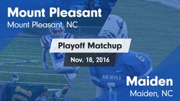 Matchup: Mount Pleasant High vs. Maiden  2016