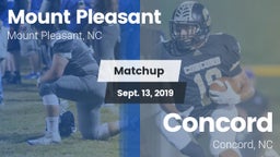 Matchup: Mount Pleasant High vs. Concord  2019