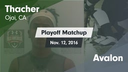 Matchup: Thacher  vs. Avalon  2016