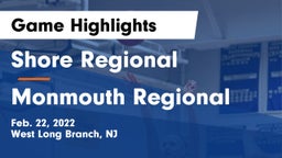 Shore Regional  vs Monmouth Regional  Game Highlights - Feb. 22, 2022