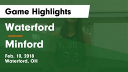 Waterford  vs Minford  Game Highlights - Feb. 10, 2018