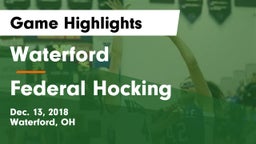 Waterford  vs Federal Hocking  Game Highlights - Dec. 13, 2018