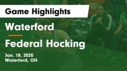 Waterford  vs Federal Hocking  Game Highlights - Jan. 18, 2020