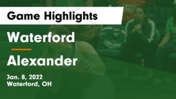 Waterford  vs Alexander  Game Highlights - Jan. 8, 2022
