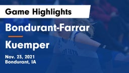 Bondurant-Farrar  vs Kuemper  Game Highlights - Nov. 23, 2021