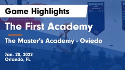 The First Academy vs The Master's Academy - Oviedo Game Highlights - Jan. 20, 2022