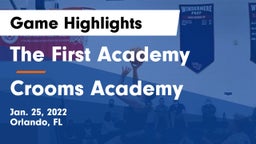 The First Academy vs Crooms Academy Game Highlights - Jan. 25, 2022