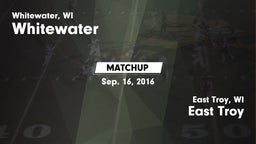 Matchup: Whitewater High vs. East Troy  2016