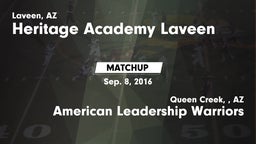 Matchup: Heritage Academy vs. American Leadership Warriors 2016