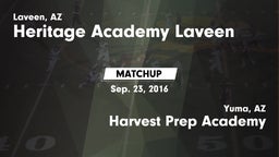 Matchup: Heritage Academy vs. Harvest Prep Academy  2016