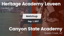 Matchup: Heritage Academy vs. Canyon State Academy  2017