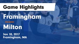 Framingham  vs Milton  Game Highlights - Jan 10, 2017