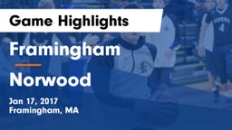 Framingham  vs Norwood  Game Highlights - Jan 17, 2017