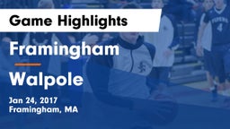 Framingham  vs Walpole  Game Highlights - Jan 24, 2017