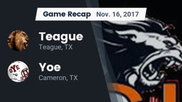 Recap: Teague  vs. Yoe  2017