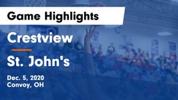 Crestview  vs St. John's  Game Highlights - Dec. 5, 2020