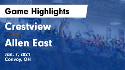Crestview  vs Allen East Game Highlights - Jan. 7, 2021