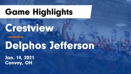 Crestview  vs Delphos Jefferson  Game Highlights - Jan. 14, 2021