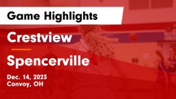 Crestview  vs Spencerville  Game Highlights - Dec. 14, 2023