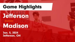 Jefferson  vs Madison  Game Highlights - Jan. 5, 2024