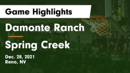 Damonte Ranch  vs Spring Creek  Game Highlights - Dec. 28, 2021