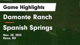 Damonte Ranch  vs Spanish Springs  Game Highlights - Nov. 28, 2023
