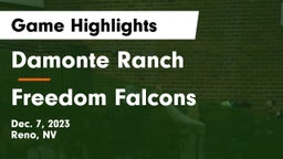 Damonte Ranch  vs Freedom Falcons Game Highlights - Dec. 7, 2023
