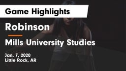 Robinson  vs Mills University Studies  Game Highlights - Jan. 7, 2020