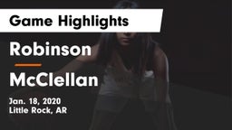 Robinson  vs McClellan  Game Highlights - Jan. 18, 2020