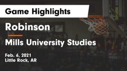 Robinson  vs Mills University Studies  Game Highlights - Feb. 6, 2021