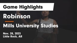 Robinson  vs Mills University Studies  Game Highlights - Nov. 28, 2023